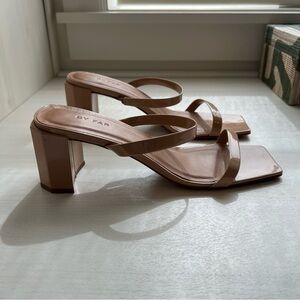 By Far - Tanya Sandals Block Heels (Nude, 39/8.5)